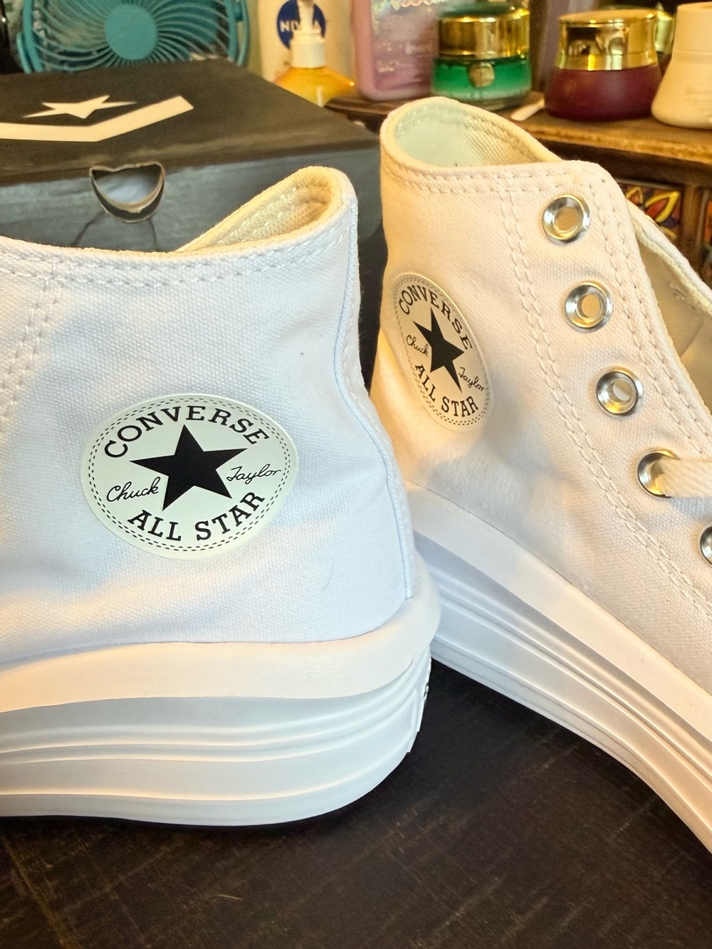 Converse White High-Top Platform Sneakers - Picture 9 of 9
